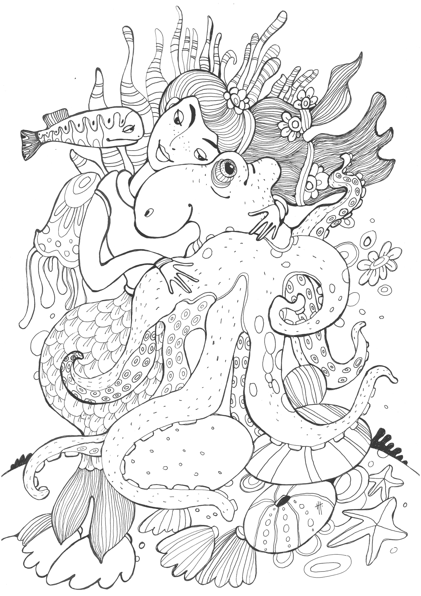 Desenho de Polvo para colorir