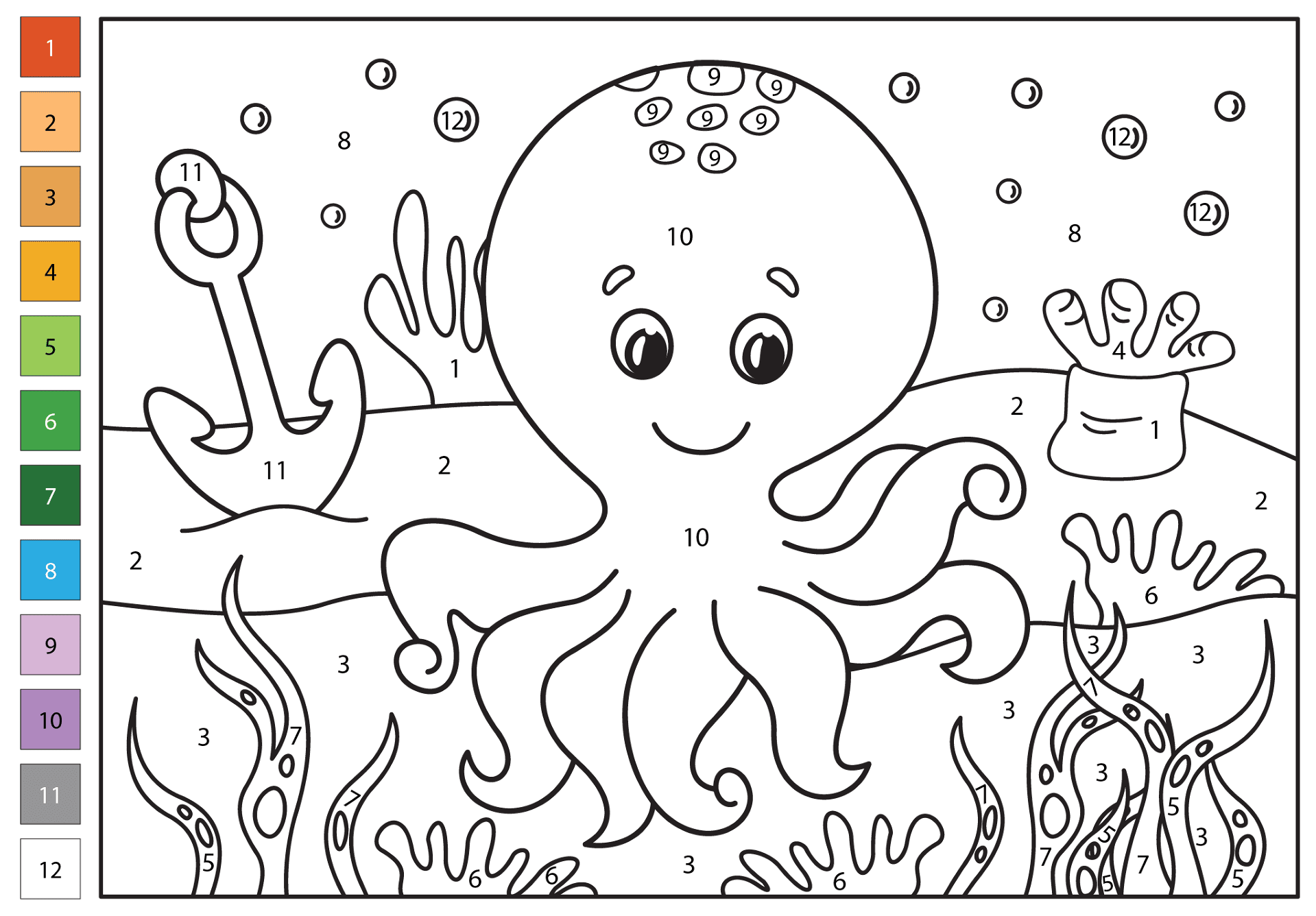 Desenho de Polvo para colorir