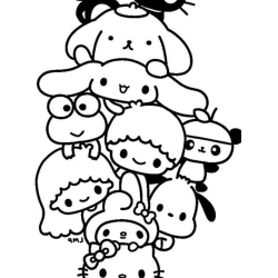Desenho de Pompompurin para colorir e imprimir: número 3