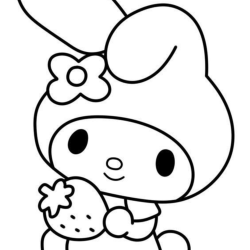 Desenho de Pompompurin para colorir e imprimir: número 5