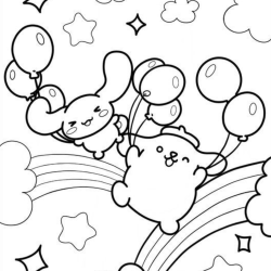 Desenho de Pompompurin para colorir e imprimir: número 8