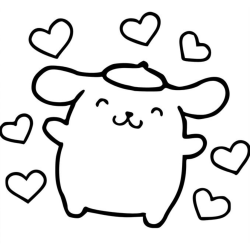 Desenho de Pompompurin para colorir e imprimir: número 16