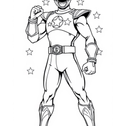 Desenho de Power Rangers para colorir e imprimir: número 2