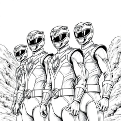 Desenho de Power Rangers para colorir e imprimir: número 4
