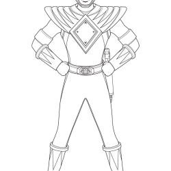 Desenho de Power Rangers para colorir e imprimir: número 6