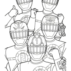 Desenho de Power Rangers para colorir e imprimir: número 7