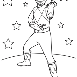 Desenho de Power Rangers para colorir e imprimir: número 8