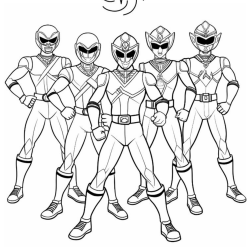 Desenho de Power Rangers para colorir e imprimir: número 9