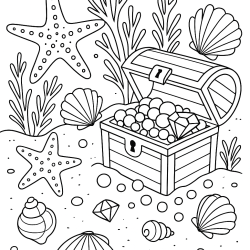 Desenho de Praia para colorir e imprimir: número 10