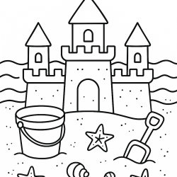 Desenho de Praia para colorir e imprimir: número 12