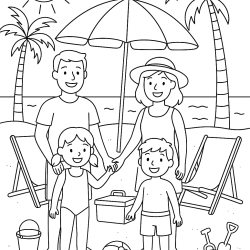 Desenho de Praia para colorir e imprimir: número 13