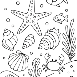 Desenho de Praia para colorir e imprimir: número 14