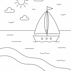 Desenho de Praia para colorir e imprimir: número 16