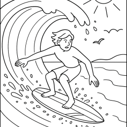 Desenho de Praia para colorir e imprimir: número 18