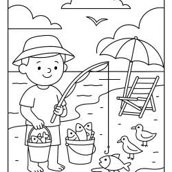 Desenho de Praia para colorir e imprimir: número 19