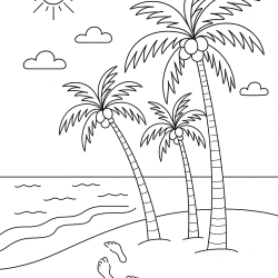 Desenho de Praia para colorir e imprimir: número 20