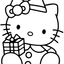 Desenho de Presente para colorir e imprimir: número 4