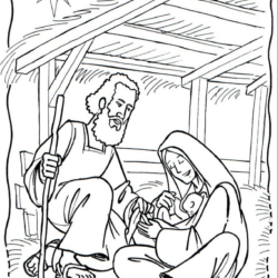 Desenho de Presepio para colorir e imprimir: número 1