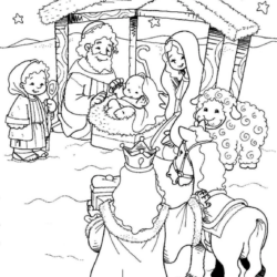 Desenho de Presepio para colorir e imprimir: número 2