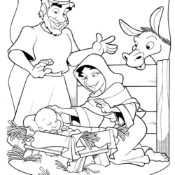 Desenho de Presepio para colorir e imprimir: número 3