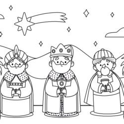 Desenho de Presepio para colorir e imprimir: número 5