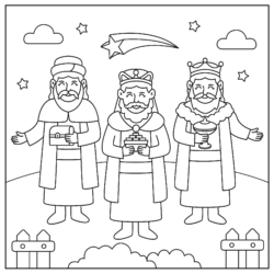 Desenho de Presepio para colorir e imprimir: número 6