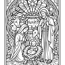 Desenho de Presepio para colorir e imprimir: número 7