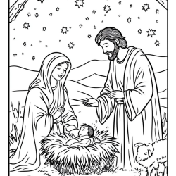 Desenho de Presepio para colorir e imprimir: número 8