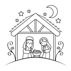 Desenho de Presepio para colorir e imprimir: número 13