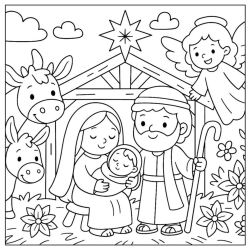 Desenho de Presepio para colorir e imprimir: número 15