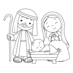Desenho de Presepio para colorir e imprimir: número 16