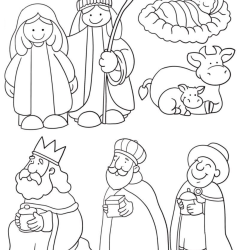 Desenho de Presepio para colorir e imprimir: número 18