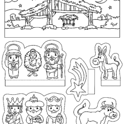 Desenho de Presepio para colorir e imprimir: número 21