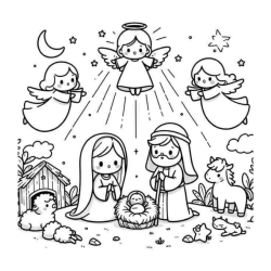 Desenho de Presepio para colorir e imprimir: número 22