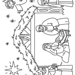 Desenho de Presepio para colorir e imprimir: número 23