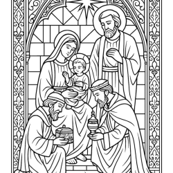 Desenho de Presepio para colorir e imprimir: número 24