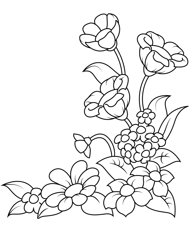 Desenho de Primavera para colorir e imprimir: número 6