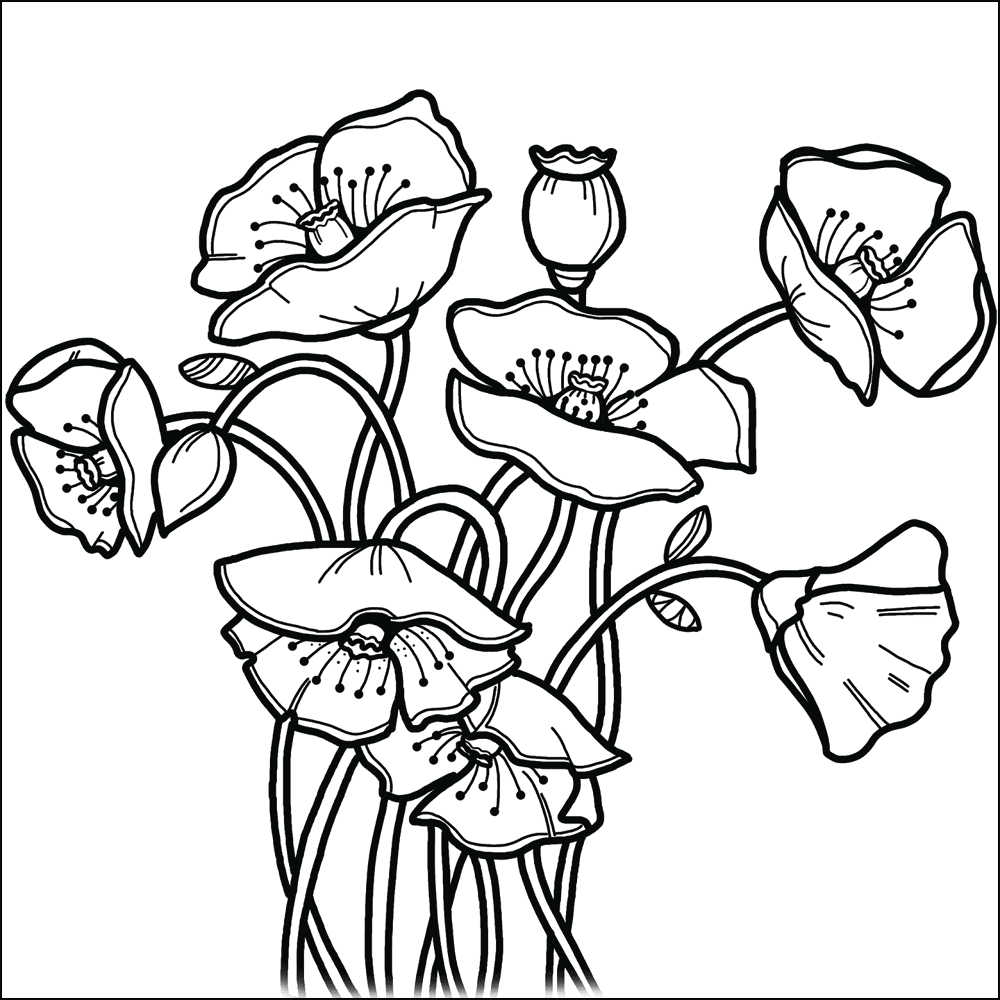 Desenho de Primavera para colorir e imprimir: número 7