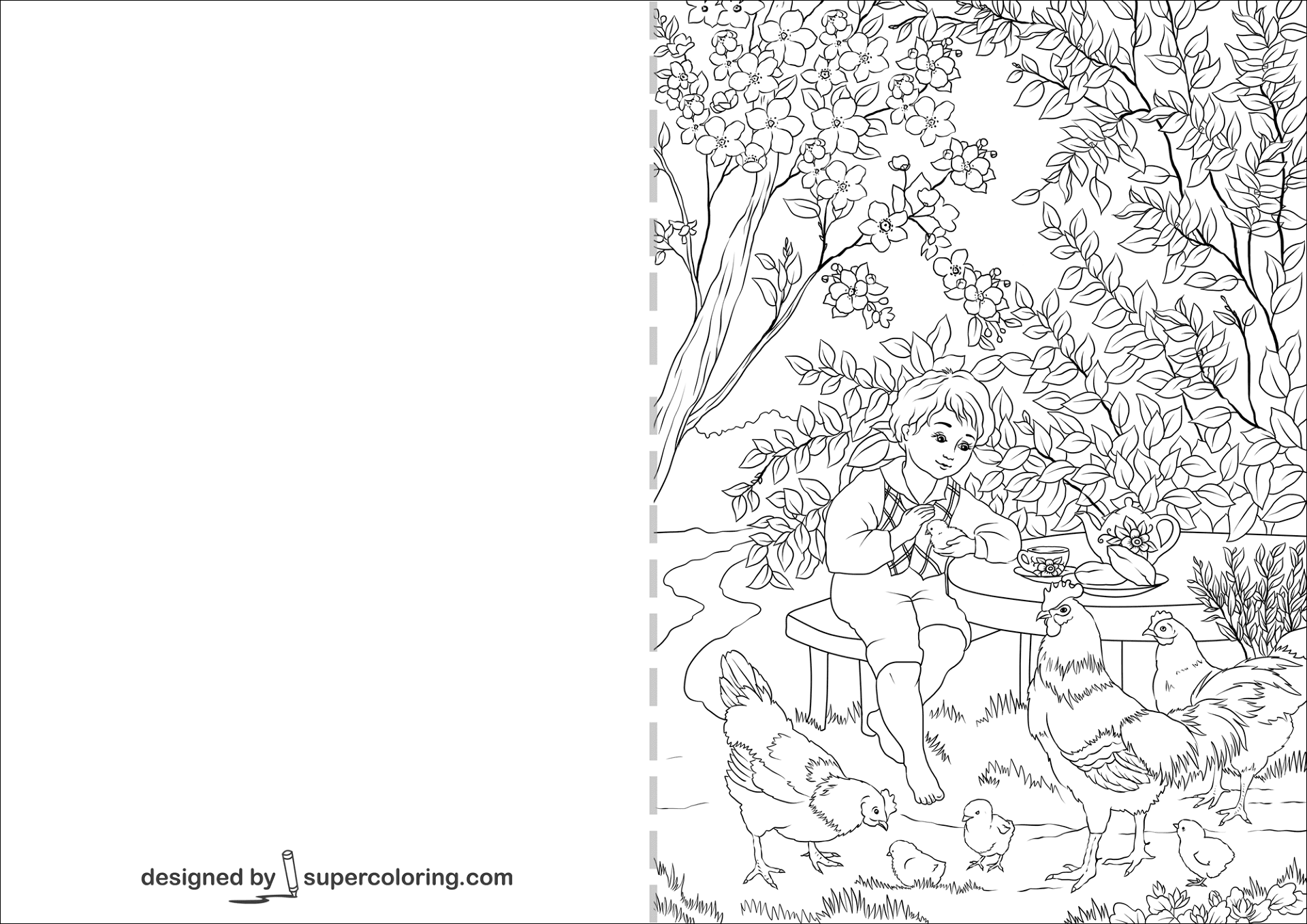 Desenho de Primavera para colorir e imprimir: número 8