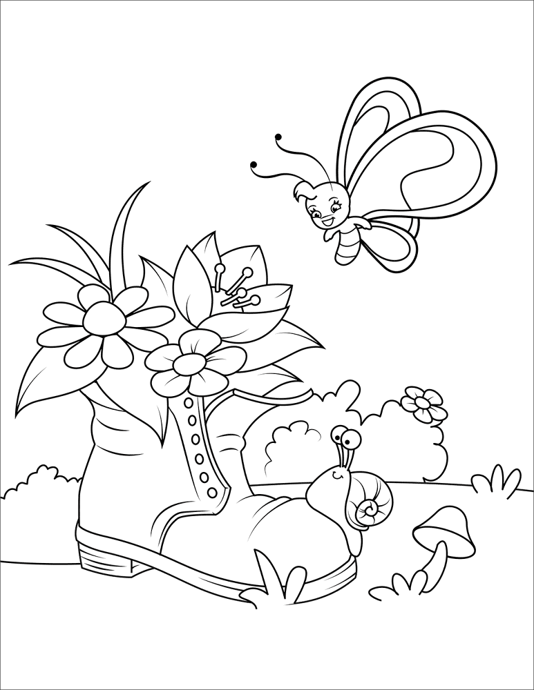 Desenho de Primavera para colorir e imprimir: número 10