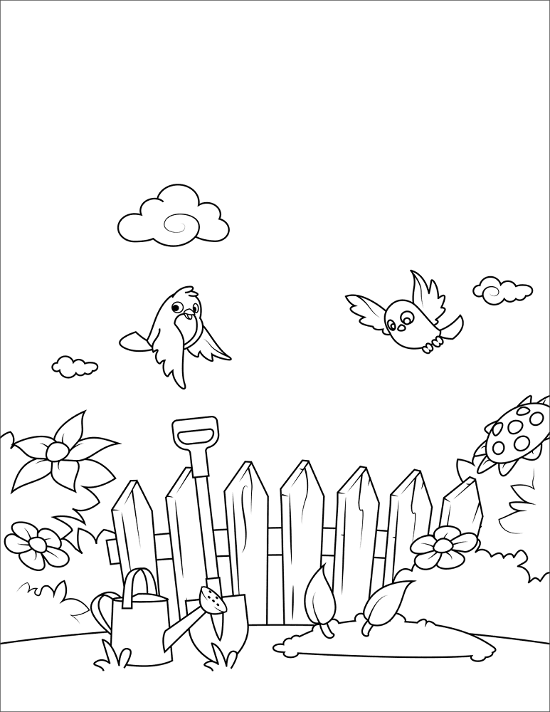 Desenho de Primavera para colorir e imprimir: número 15