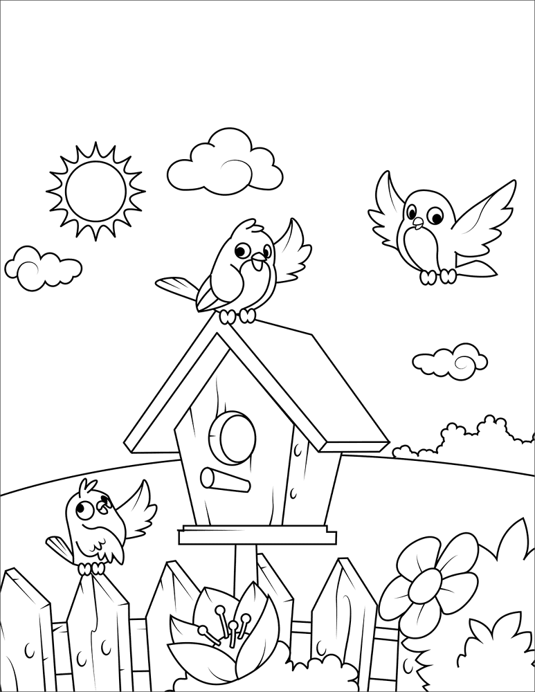 Desenho de Primavera para colorir e imprimir: número 17