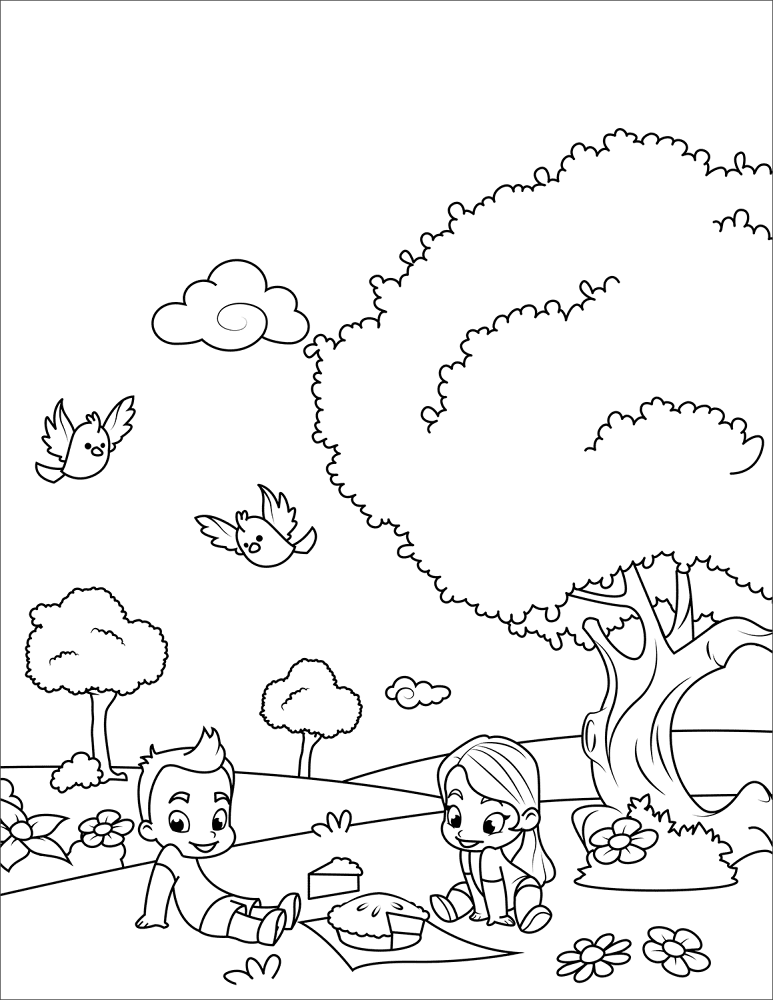 Desenho de Primavera para colorir e imprimir: número 20