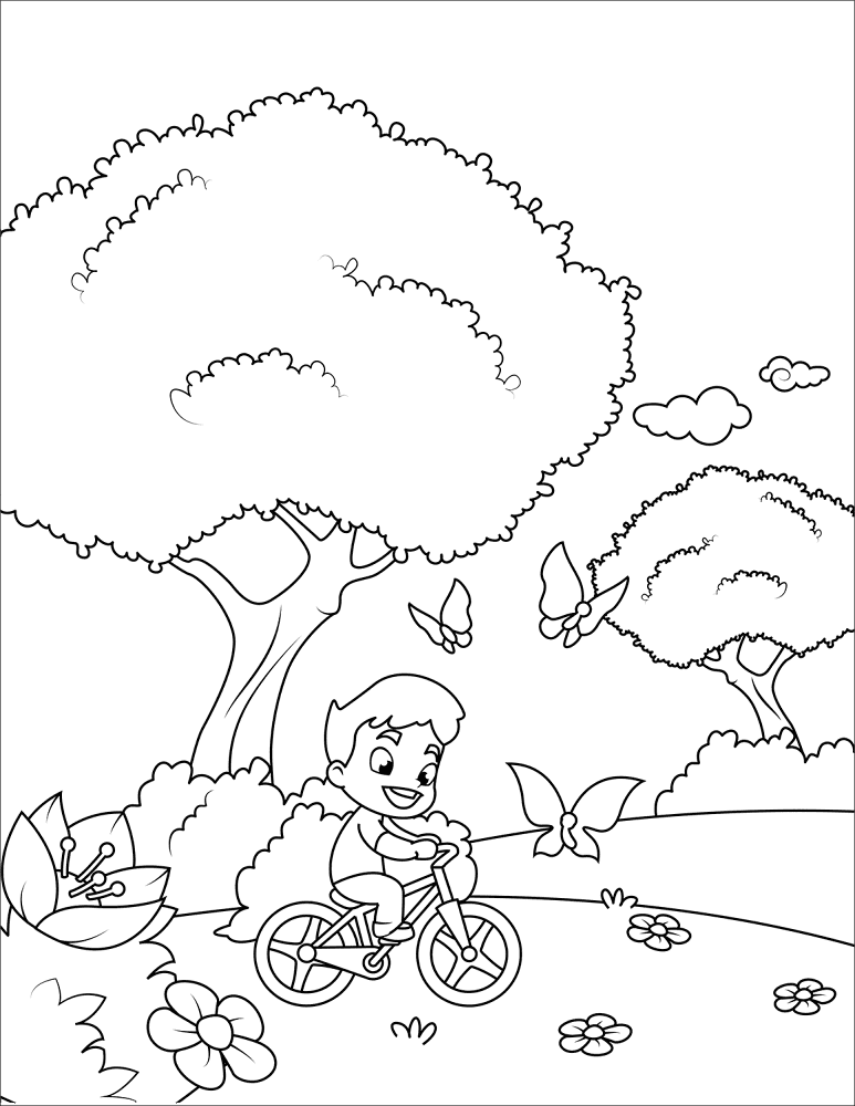 Desenho de Primavera para colorir e imprimir: número 23
