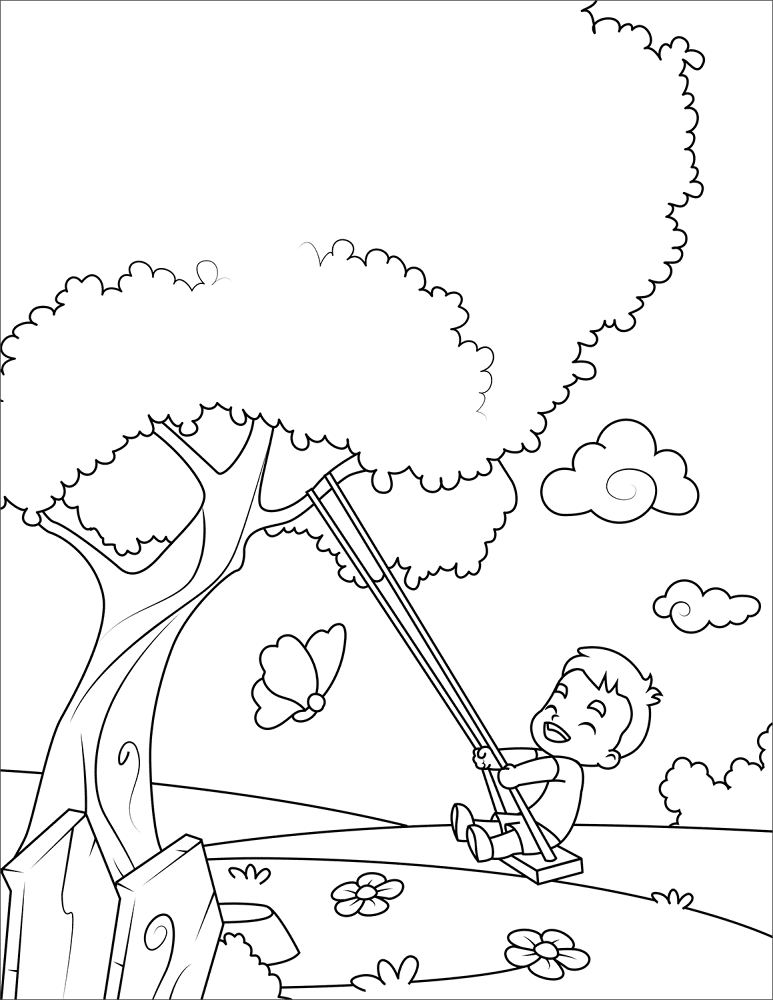 Desenho de Primavera para colorir e imprimir: número 24