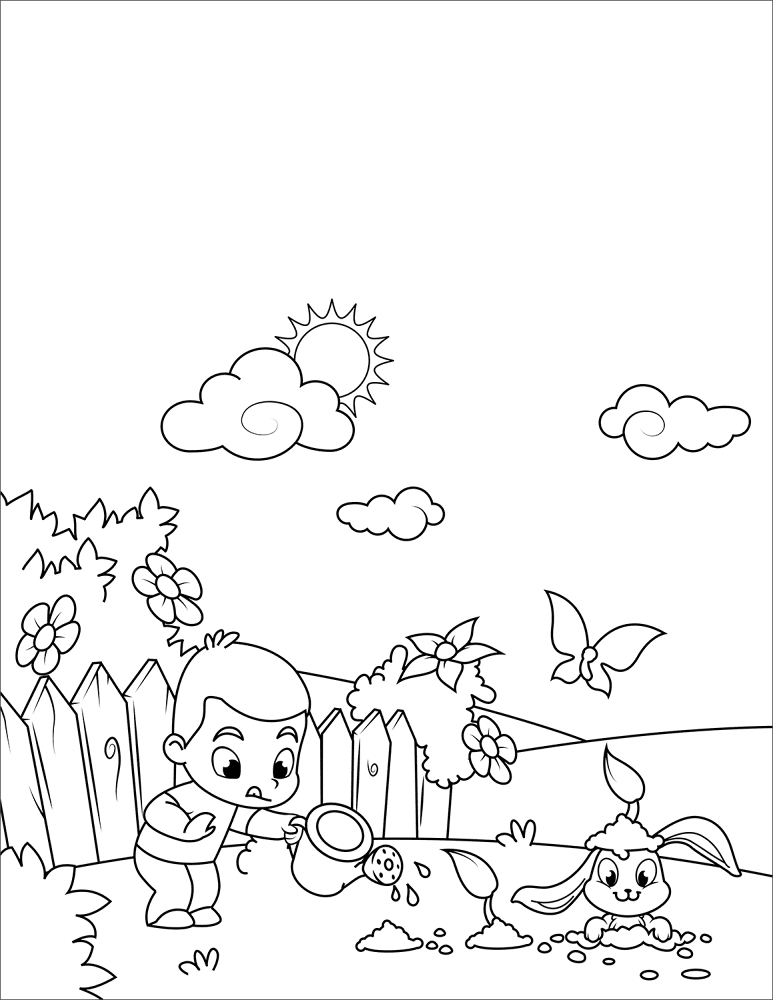 Desenho de Primavera para colorir e imprimir: número 25