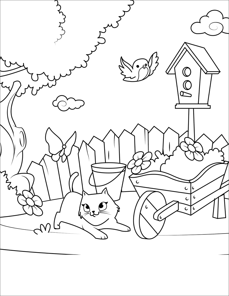 Desenho de Primavera para colorir e imprimir: número 28