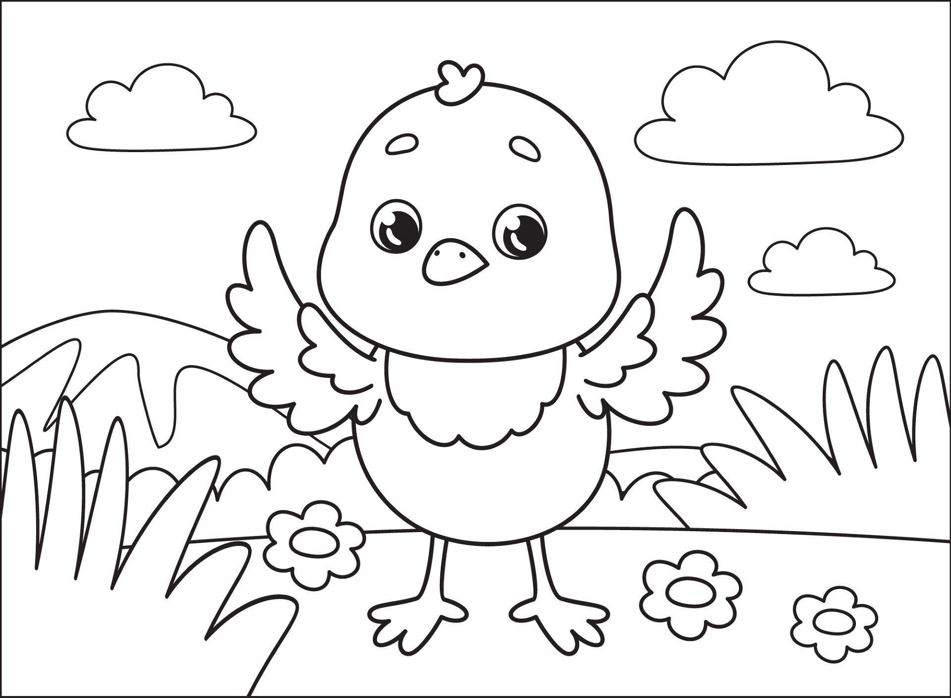 Desenho de Primavera para colorir e imprimir: número 30