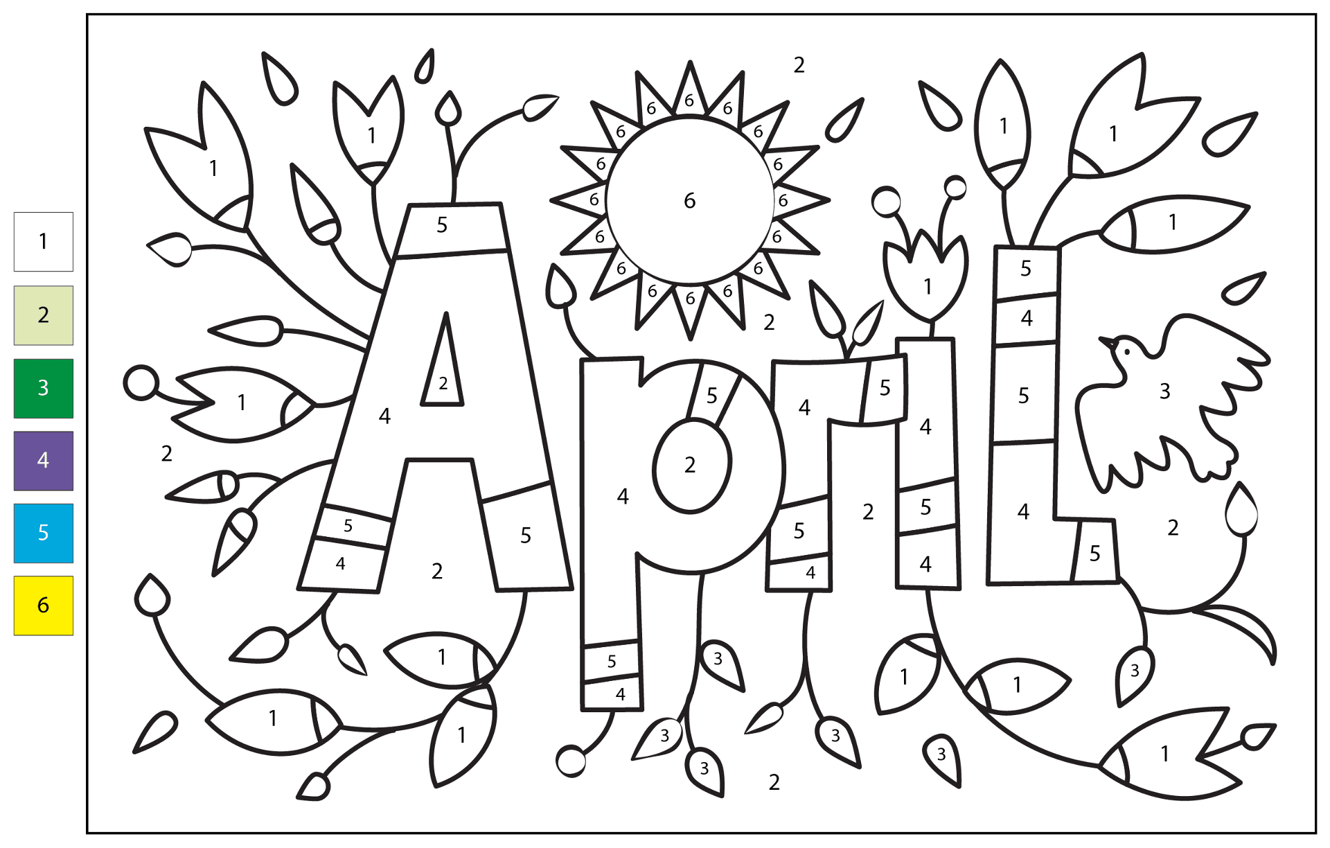 Desenho de Primavera para colorir e imprimir: número 32