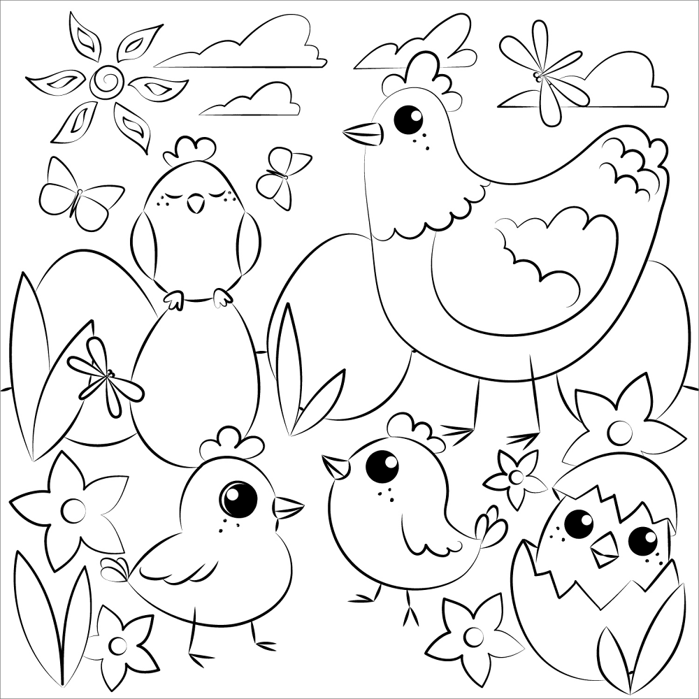 Desenho de Primavera para colorir e imprimir: número 43